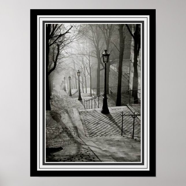 Poster Fotografia B&W Paris Sidewalk 1936 (Frente)