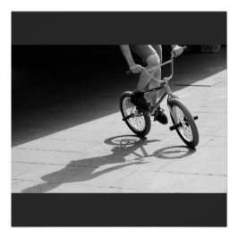 Póster fotografia branca preta do grunge da bicicleta bmx