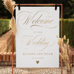 Poster Fotografia caligrafia bic gold boas vindas<br><div class="desc">Simples e mesquinho símbolo de caligrafia de folha de ouro elegante,  guião de casamento.</div>