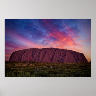 Poster Fotografia Cênica - Uluru no pôr do sol