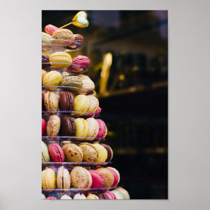 Póster Fotografia Colorida em Torre em Macarons Franceses
