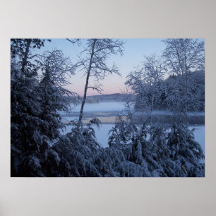 Póster Fotografia Congelada de Inverno Lakeview