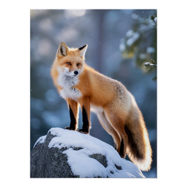 Póster Fotografia da Fox Maiestosa de Inverno (Frente)