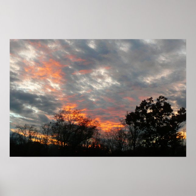 Póster Fotografia da Paisagem da Natureza do Pôr do Sol d (Frente)