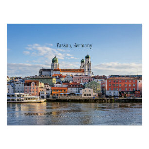 Póster Fotografia da paisagem urbana de Passau, Alemanha