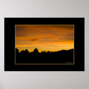 Poster Fotografia da Silhueta de Linha Sunset Prairie