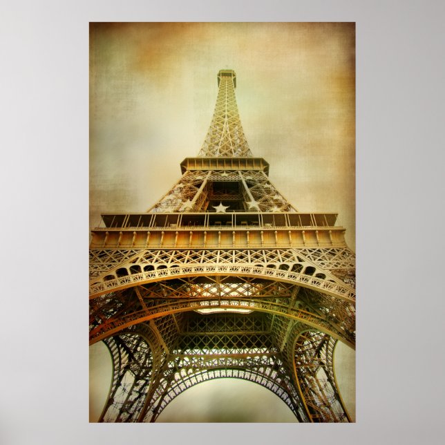 Poster Fotografia da Torre Eiffel Vintage (Frente)