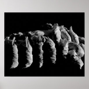 Póster Fotografia de abstrato com Sacks Brancos Pretos