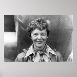 Poster Fotografia de Amelia Earhart e seu Lockheed Electr