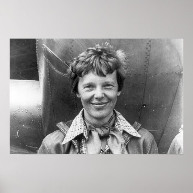 Poster Fotografia de Amelia Earhart e seu Lockheed Electr (Frente)
