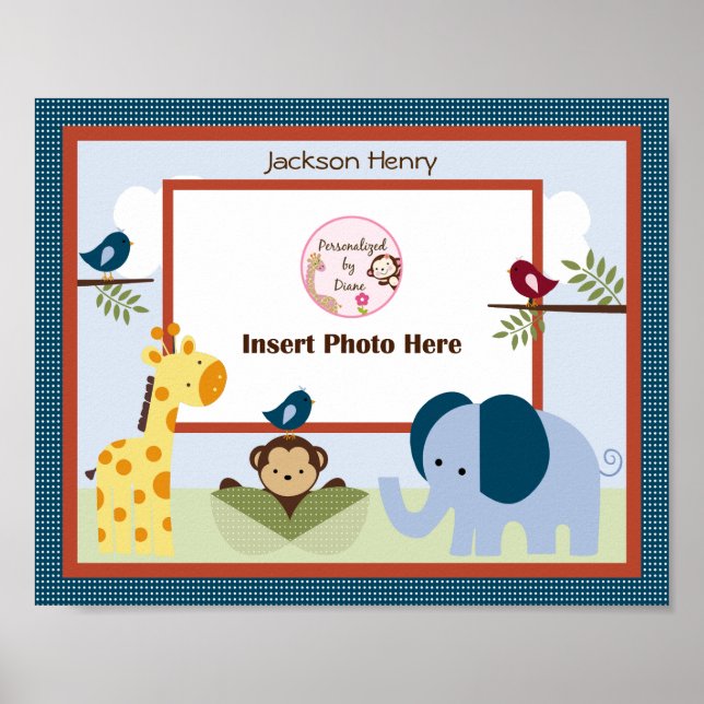 Póster Fotografia de Animais da Selva Personalizada 123 (Frente)