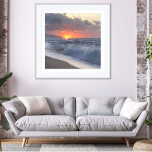 Poster Fotografia de areia e Surf de praia por Sunset cos