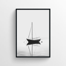 Poster Fotografia de barcos minimalistas em monocromo