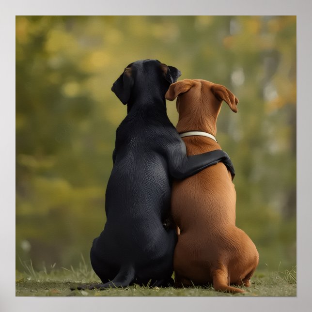 Poster Fotografia de Cães Amigos Leais (Frente)