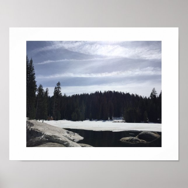 Poster Fotografia de cor azul de lago congelado (Frente)