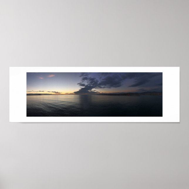 Poster Fotografia de cor panorâmica sunset Pacific (Frente)