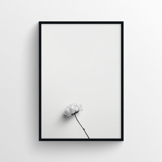 Poster Fotografia de Flor Minimalista no Monocromo (Criador carregado)