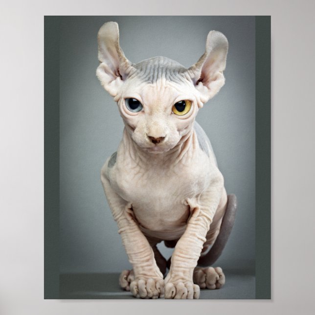Póster Fotografia de Gato Elfo Esfinge (Frente)