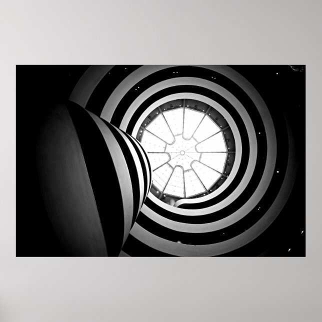Póster Fotografia de Guggenheim Preto E Branco (Frente)