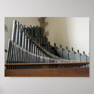 Poster Fotografia de Mecânica Musical de Órgão de Tubos d