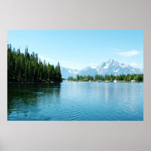 Poster fotografia de paisagem deslumbrante - lago, montan