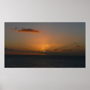 Poster Fotografia de paisagens do Sol por Trás das Nuven