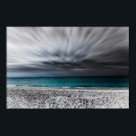 Poster Fotografia de praia com Pop de cores<br><div class="desc">Atirei isso na praia Lido em Sarasota,  Fl. Adicionei filtro de pop a cor aqua preto e branco e um efeito de movimento desfocado no céu. Adoro fotografar em praia e esta imagem foi divertida de trabalhar.</div>