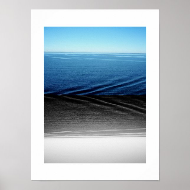 Poster Fotografia de Reflexo em Veludo Azul e Preto (Frente)
