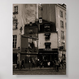 Poster fotografia de rua negra e branca em paris