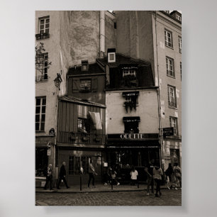 Poster fotografia de rua negra e branca em paris