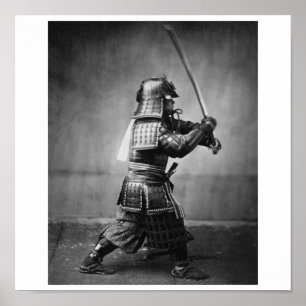 Póster Fotografia de um samurai C. 1860