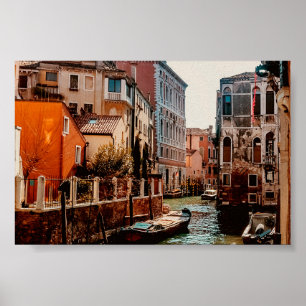 Poster Fotografia de Veneza Gondola Canal Itália