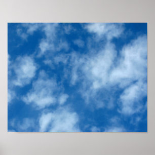 Poster Fotografia do céu azul com nuvens