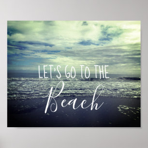 Poster Fotografia do Dia da Praia Foto Azul Nublado Nevoe