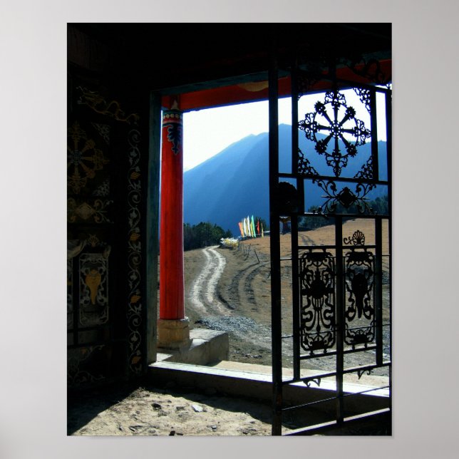 Póster Fotografia do Templo Tibetano (Frente)