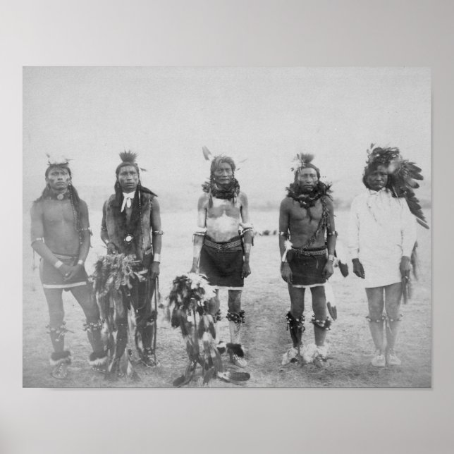 Poster Fotografia dos Guerreiros Indianos de 5 Grass Danc (Frente)
