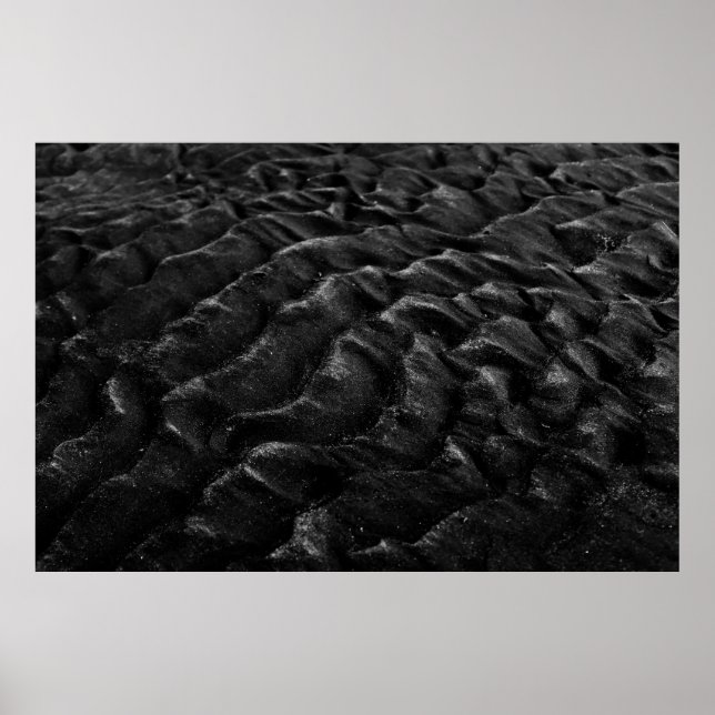 Poster Fotografia em escala de cinza da areia (Frente)