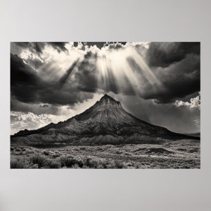 Poster Fotografia em preto e branco da Sleeping Ute Mount