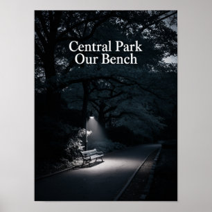 Poster Fotografia Noturna do Banco do Central Park