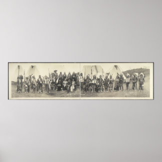 Póster Fotografia Panorâmica Vintage da América Nativa