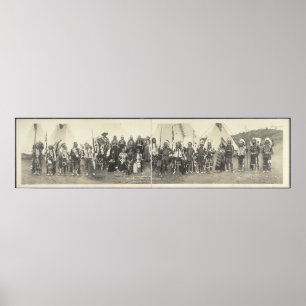 Póster Fotografia panorâmico do vintage do nativo