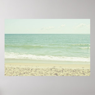 Póster Fotografia Pastel verde da praia da hortelã