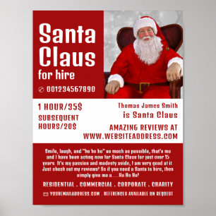 Poster Fotografia Personalizada, Entretenedor Santa Claus