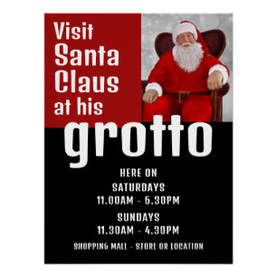 Póster Fotografia Personalizada, Horas de Visitante Santa