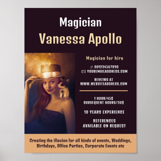 Poster Fotografia Personalizada, Publicidade Mágica (Frente)