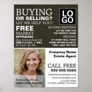 Poster Fotografia Personalizada, Realtor, Agente Estadual