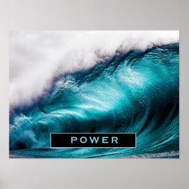 Poster Fotografia Power Inspirational Word Onda Oceânica