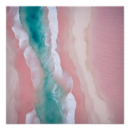 Póster Fotografia Praia Estética Sunset Neutral Rosa