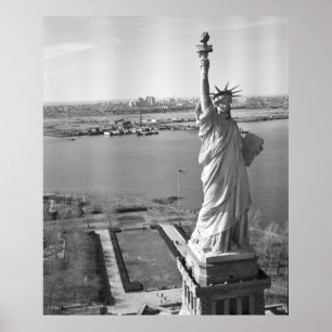 Póster Fotografia preto e branco da estátua da liberdade