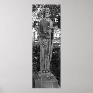 Póster Fotografia preto e branco da estátua de St Joseph